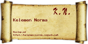 Kelemen Norma névjegykártya